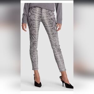 Hudson Jeans Barbara Super Skinny Gray Snake Print Women's Jeans - 27